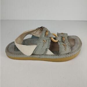 Earth U.S Patent Pending Latex Baby Blue Leather Upper Melody Sandals *Women 9